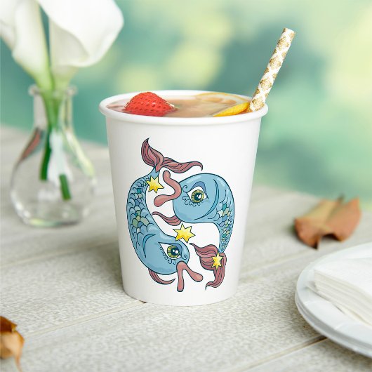 Pisces Zodiac Fish Horoscope Pappbecher
