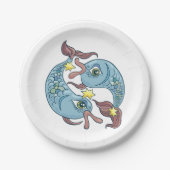 Pisces Zodiac Fish Horoscope Pappteller (Vorderseite)