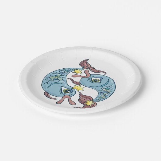 Pisces Zodiac Fish Horoscope Pappteller (Schrägansicht)
