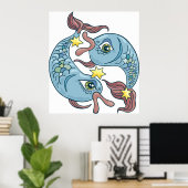 Pisces Zodiac Fish Horoscope Poster (Heimbüro)