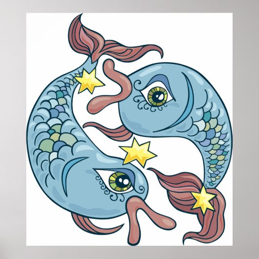 Pisces Zodiac Fish Horoscope Poster (Vorne)