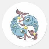 Pisces Zodiac Fish Horoscope Runder Aufkleber (Vorderseite)