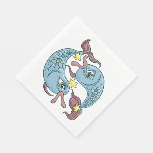 Pisces Zodiac Fish Horoscope Serviette (Ecke)