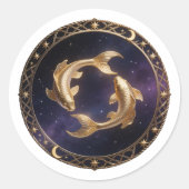 Pisces Zodiac Fish Runder Aufkleber (Vorderseite)