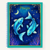 Pisces Zodiac Fish Swim in Cosmic Waters Journal  Notizblock (Vorderseite)