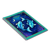 Pisces Zodiac Fish Swimming in Cosmic Waters Notizblock (Rechte Seite)