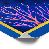 Pisces Zodiac Fish Swimming in Cosmic Waters Poster (Ecke)