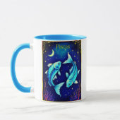 Pisces Zodiac Fish Swimming in Cosmic Waters Tasse (Links)