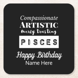 Pisces Zodiac Fun Charakteristika Geburtstag Rechteckiger Pappuntersetzer