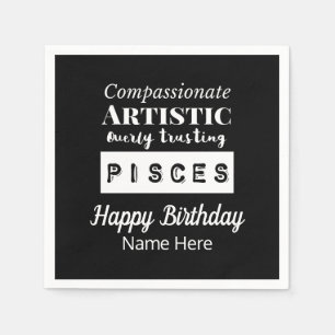 Pisces Zodiac Fun Charakteristika Geburtstag Serviette