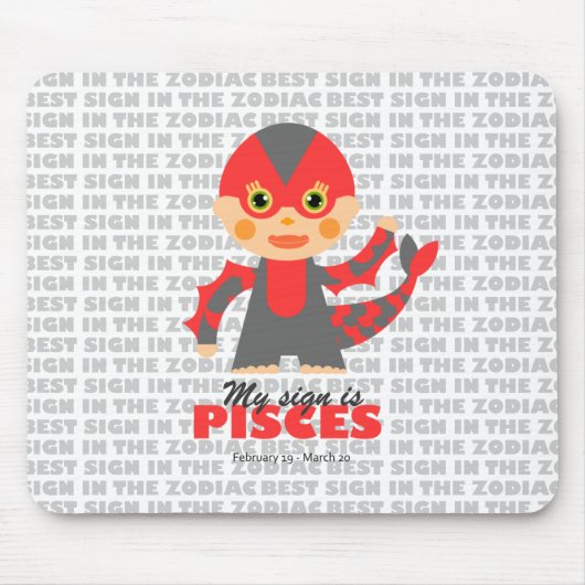 Pisces Zodiac für Kinder Mousepad (Vorne)