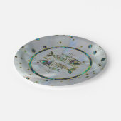 Pisces Zodiac Gold Abalone auf Konstellation Pappteller (Schrägansicht)