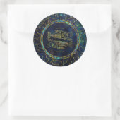 Pisces Zodiac Gold Abalone auf Konstellation Runder Aufkleber (Tasche)