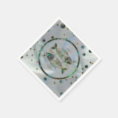 Pisces Zodiac Gold Abalone auf Konstellation Serviette (Ecke)