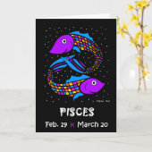 PISCES - ZODIAC GREETCARD KARTE (Gelbe Blume)