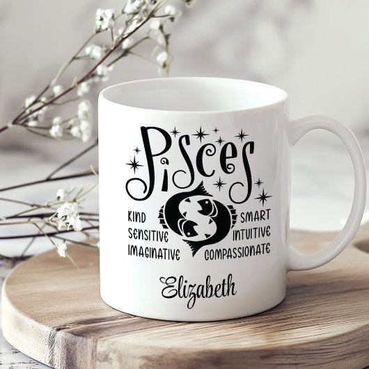 Pisces Zodiac Horoscope Individuelle Name Kaffeetasse