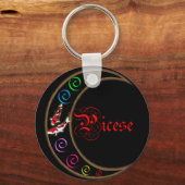Pisces Zodiac Moon Schlüsselanhänger (Vorderseite)