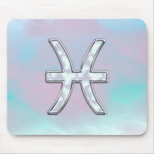 Pisces Zodiac Mother of Pearl Style Decor Mousepad