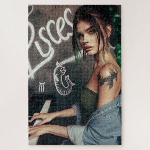 Pisces Zodiac Musician Piano Puzzle