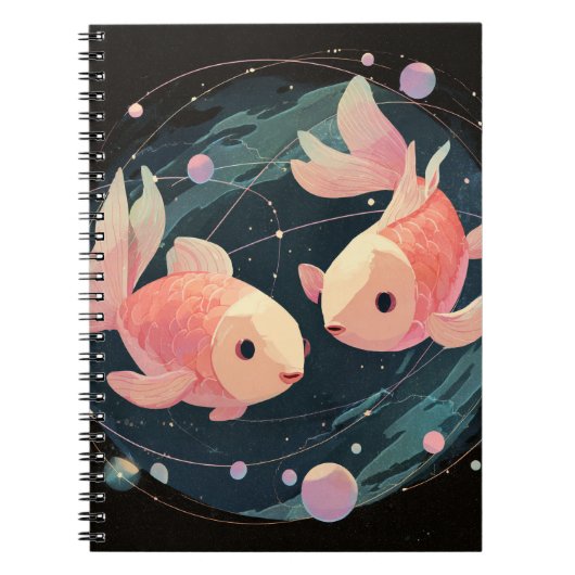 Pisces Zodiac-Notebook Notizblock (Vorderseite)