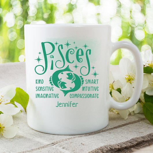 Pisces Zodiac Personalisierte Merkmale Horoskop Kaffeetasse