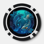 Pisces Zodiac Poker Chips Astrologie Casino (Rückseite)