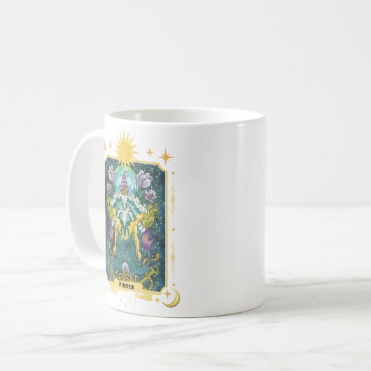 Pisces Zodiac Sign 11 oz Kaffeetasse (Vorderseite Links)