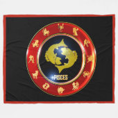 Pisces Zodiac Sign Astrologie Fleece Blanket (Vorderseite (Horizontal))