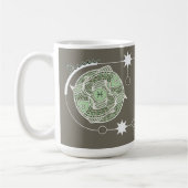 Pisces Zodiac Sign Astrologie Mandala Green Gray Kaffeetasse (Links)