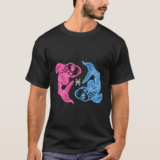 Pisces Zodiac Sign Astrologie T-Shirt (Vorderseite)
