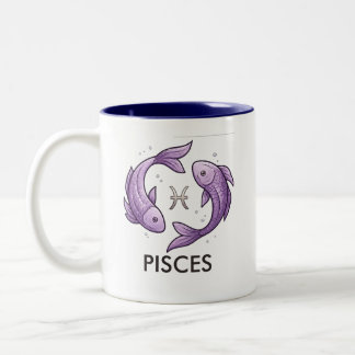 Pisces Zodiac Sign Astrology Birthday Mug Zweifarbige Tasse