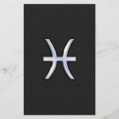 Pisces Zodiac Sign auf Black Snake Skin Decke Briefpapier (Vorderseite)