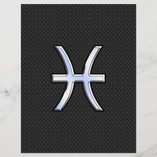 Pisces Zodiac Sign auf Black Snake Skin Decke Flyer
