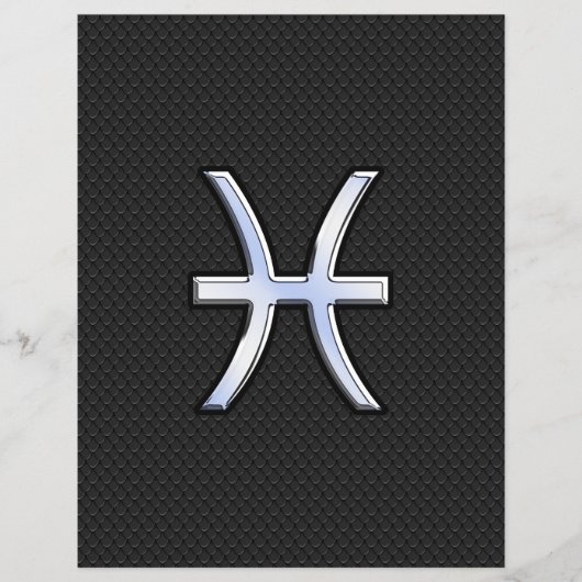 Pisces Zodiac Sign auf Black Snake Skin Decke Flyer (Vorne)