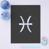 Pisces Zodiac Sign auf Black Snake Skin Decke Flyer (Einzeln)