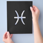 Pisces Zodiac Sign auf Black Snake Skin Decke Flyer (Hand)