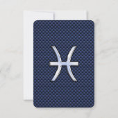 Pisces Zodiac Sign auf Blue Carbon Fibre Print (Vorderseite)