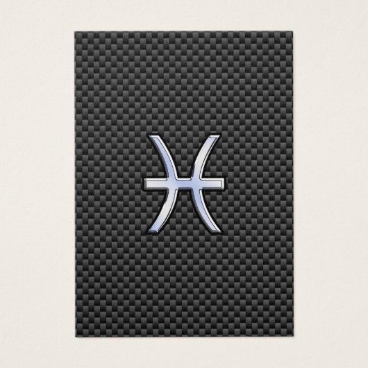 Pisces Zodiac Sign auf Carbon Fibre Print (Vorderseite)