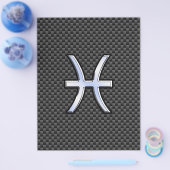 Pisces Zodiac Sign auf Carbon Fibre Print Flyer (Einzeln)