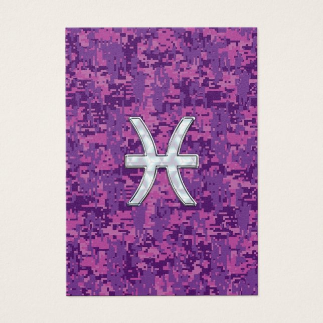 Pisces Zodiac Sign auf Fuchsia Digital Camouflage (Vorderseite)