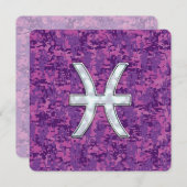 Pisces Zodiac Sign auf Fuchsia Digital Camouflage (Vorne/Hinten)