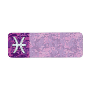 Pisces Zodiac Sign auf Fuchsia Digital Camouflage