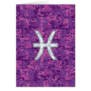 Pisces Zodiac Sign auf Fuchsia Digital Camouflage