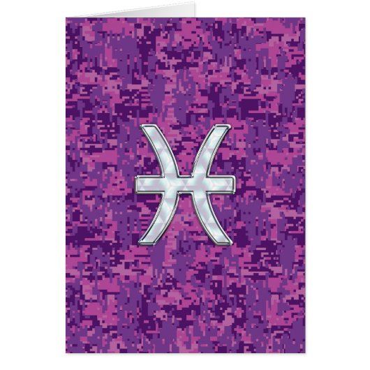 Pisces Zodiac Sign auf Fuchsia Digital Camouflage (Vorne)