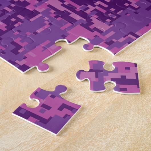 Pisces Zodiac Sign auf Fuchsia Digital Camouflage Puzzle (Seite)