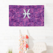 Pisces Zodiac Sign auf Fuchsia Pink Digital Camouf Banner (Insitu)