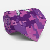 Pisces Zodiac Sign auf Fuchsia Pink Digital Camouf Krawatte (Gerollt)