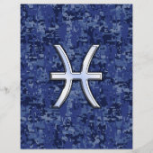 Pisces Zodiac Sign auf Navy Blue Digital Camouflag Flyer (Vorne)