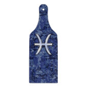 Pisces Zodiac Sign auf Navy Blue Digital Camouflag Schneidebrett (Vorderseite)