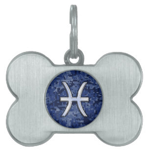 Pisces Zodiac Sign auf Navy Digital Camouflage Tiermarke